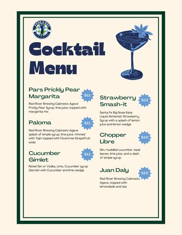 This is our cocktail menu