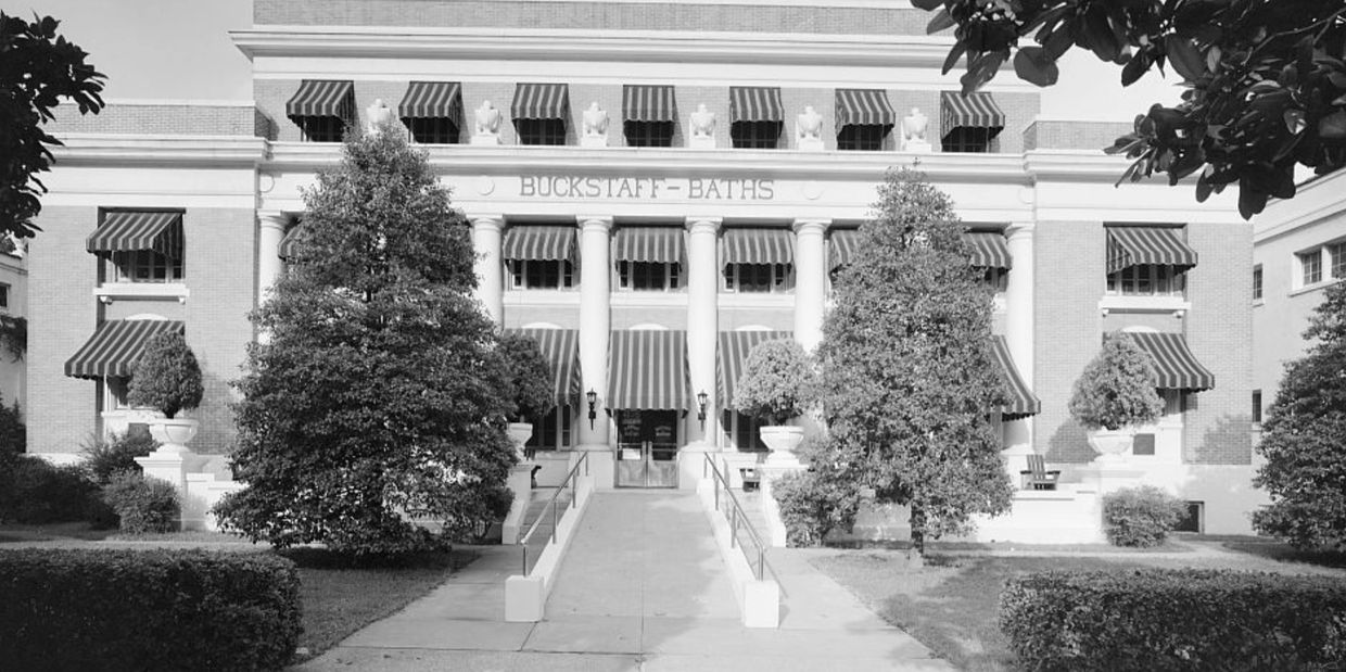 Vintage photograph of the outside exterior of the Buckstaff Bathhouse