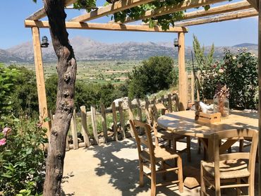 Outdoor space with table chairs