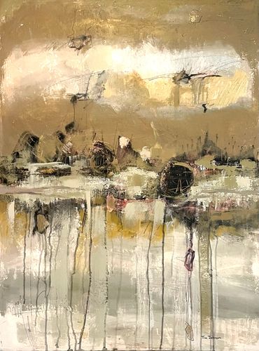 "Asian Landscape" an abstract painting, sized 40" x 30" Acrylic on Canvas by Tim Johnson