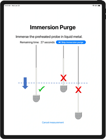 Software Application (App) Accurity Hydrogen Measurement in liquid aluminium molten aluminum Alsobia