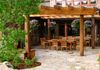 Pergola cover for outdoor dining.