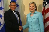 Honduras President and Hilary Clinton