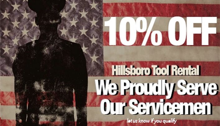 Hillsboro Tool Rental Servicemen Discount
