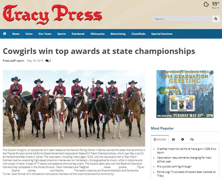The Cavallo Cowgirls win Reserve Champion in Ceres, CA!