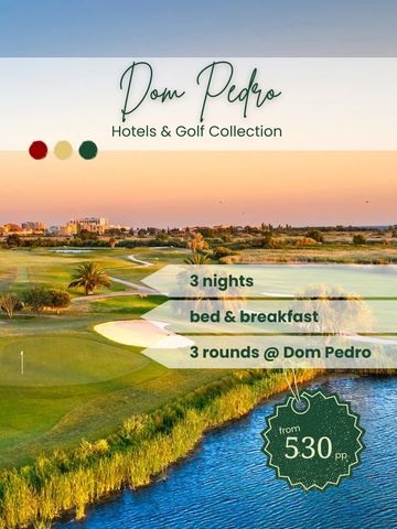 Bespoke golf holidays in  Algarve. Dom Pedro Golf Resorts. 3 nights/ bed& breakfast/ 3 rounds