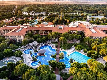 Gloria hotel aerial shot in Belek, Turkey. Golf holiday in turkey.