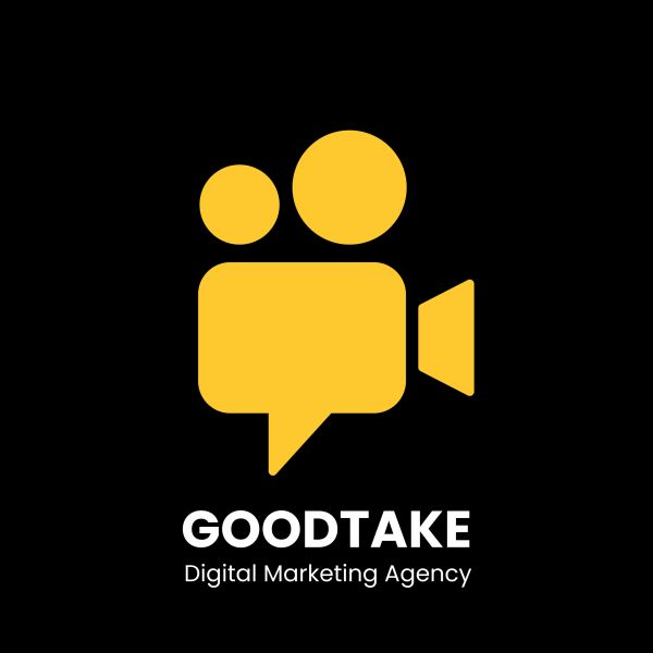 Logo of GOODTAKE Digital Marketing Agency with a yellow video camera icon.