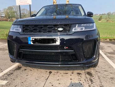 Rangerover SVR front bumper repaired and painted..