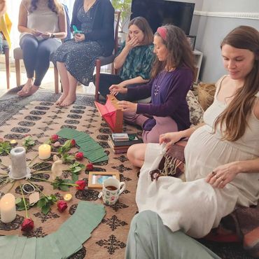 A group of women gather for a Mother's Blessing in Bristol