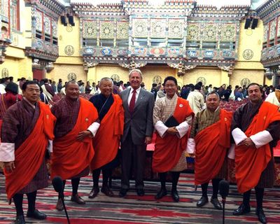 With cabinet ministers in Bhutan
