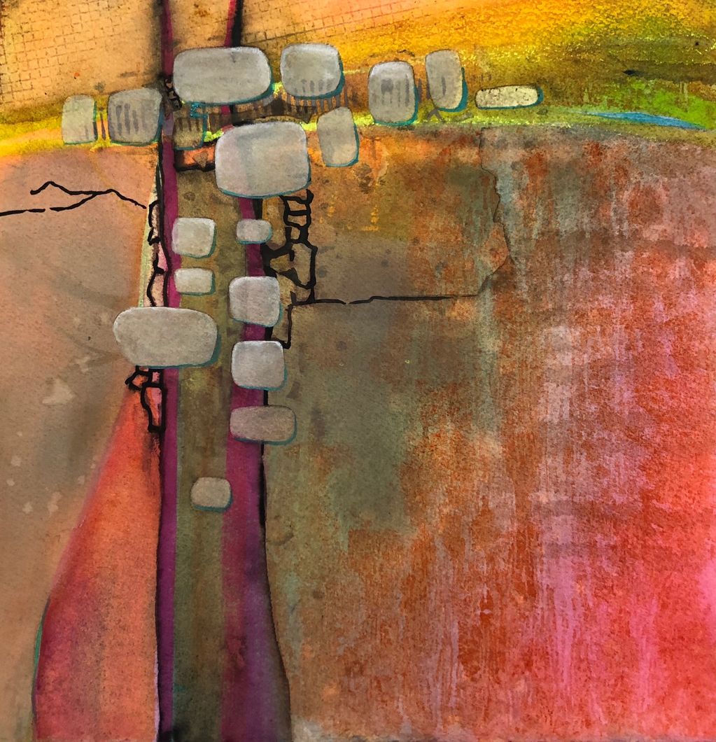 Zion Remembered - Watercolor and gouache on Arches 140# CP paper.