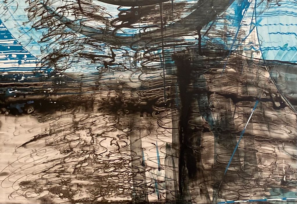 Passages - India Ink and acrylic inks on Yupo