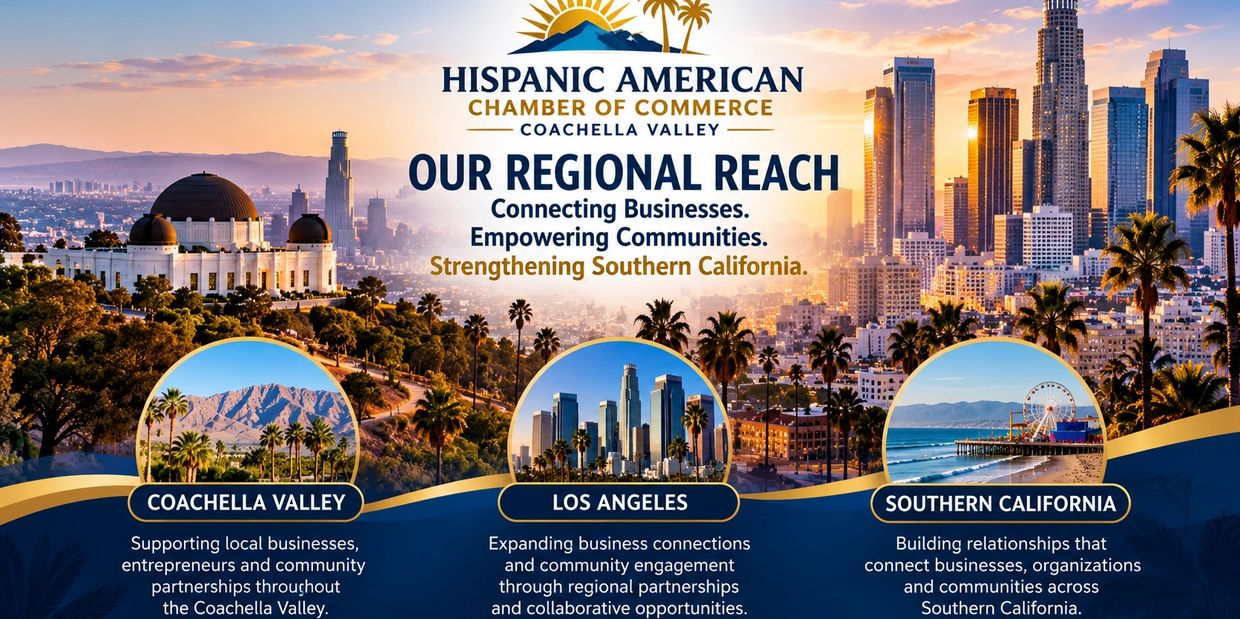 Hispanic American Chamber of Commerce Coachella Valley promoting regional business connections in Southern California.