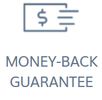 Money back guarantee logo and illustration
