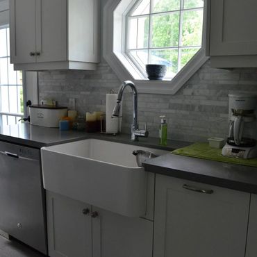 Bellhaven renovation small kitchen design custom window