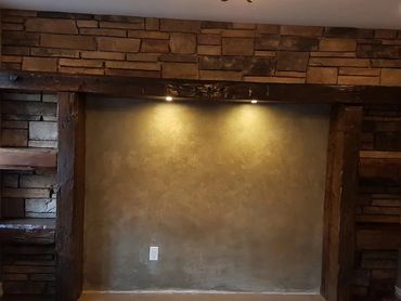 Bellhaven custom headboard unique with stone and reclaimed wood beam
Bellhaven renovations custom