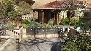 A Living, Evergreen yard of beauty in Las Vegas while being Water Smart and sustainable. No MOWING!