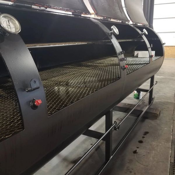 Close up view of 1000 gallon smoker