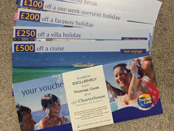 Travel discount vouchers for holidays and cruises from Thomas Cook.