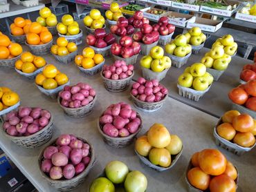 Apples, oranges, red potatoes