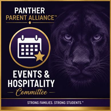 Panther Parent Alliance Events & Hospitality Committee logo with a panther face.
