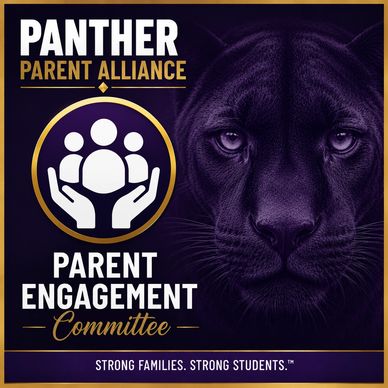 Panther Parent Alliance promoting parent engagement with a strong panther image.
