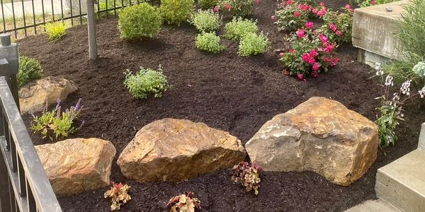 Landscaping Boulders, Plants and Mulch