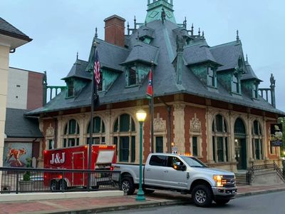J & J Power Washing working on the Customs House Museum in downtown Clarksville Tennessee