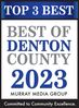Top 3 Best of Denton County of 2023 Award, awarded to Cori Riley and Journey To Grace Counseling