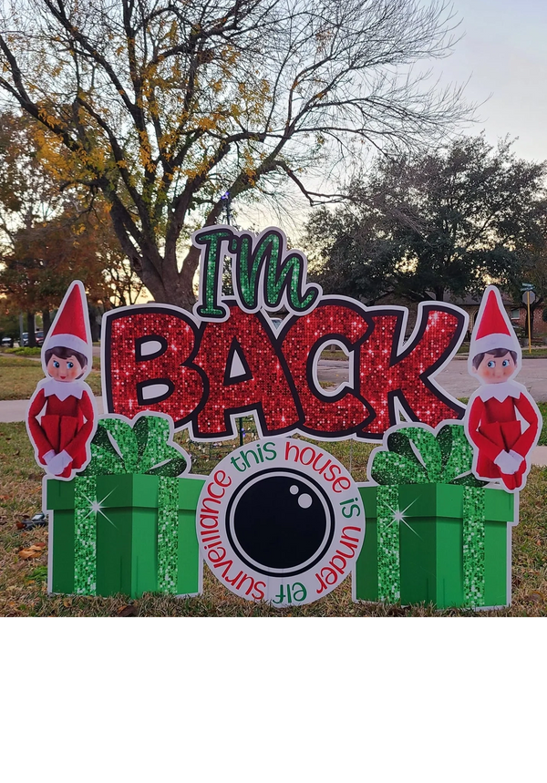 Elf on a shelf sign rental, custom yard signs, monmouth oregon, dallas oregon, polk country oregon,