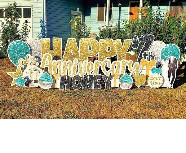 Wedding Anniversary yard signs, yard sign rental