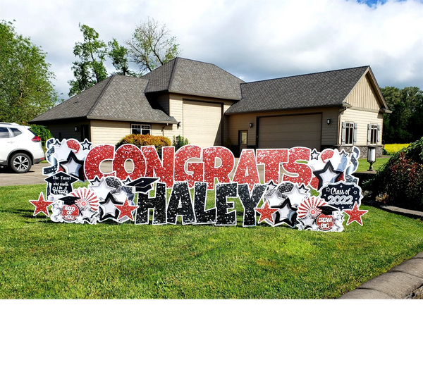 Graduation yard signs, yard sign rentals, custom yard signs, Independence Oregon, Monmouth Oregon, D