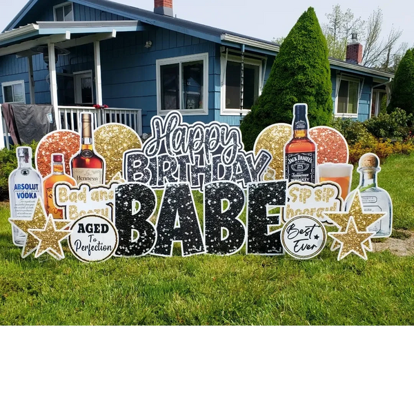 Liquor bottle large yard signs