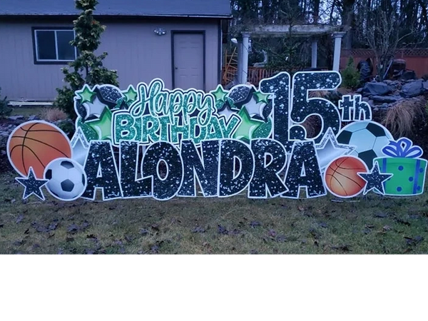 Happy Birthday yard sign, Yard Sign rental, Independence Oregon, Monmouth oregon, dallas oregon