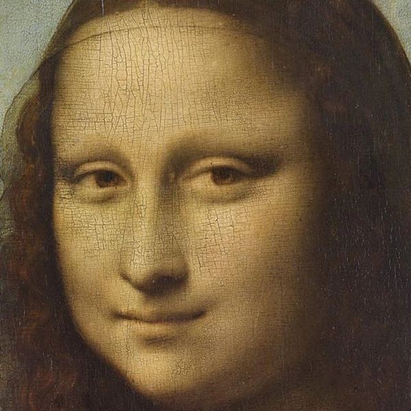 Zoom on the Mona Lisa in the Louvre