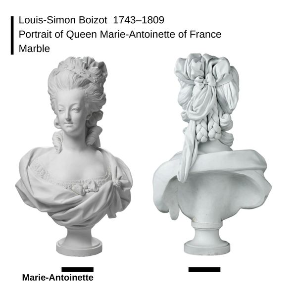 a bust made of Marble - Marie Antoinette of France - Louis simon Boizot