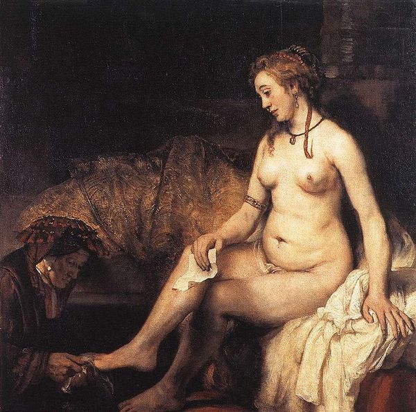 Bathsheba at her bath by Rembrandt