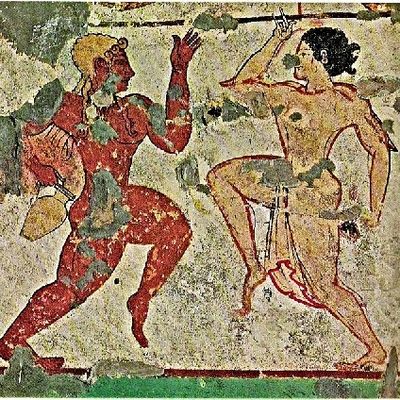 wall painting of etruscan after death