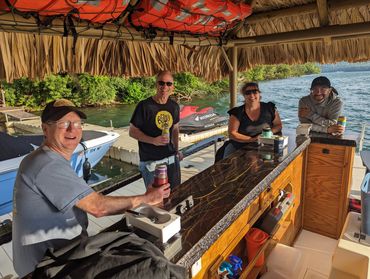 Friends on the Tiki Boat