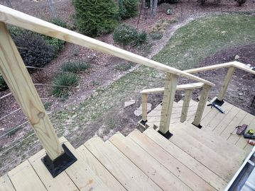 Surface Mount Cable Railing on Stairs