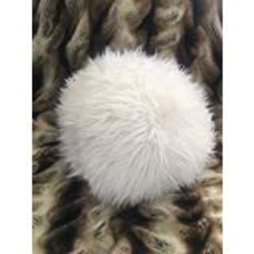 Round ball  Faux Fur Throw pillow