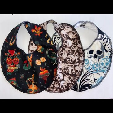 Tattoo Skull baby bibs