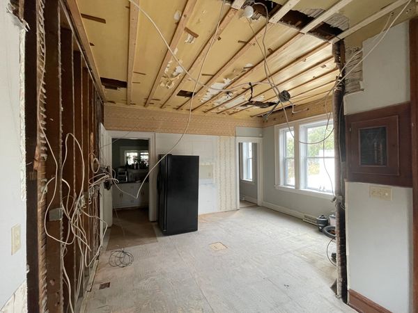 Second ceiling removed - removed wall