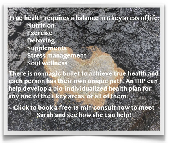 Health coaching helps balance nutrition, exercise, supplements, detoxing, & stress management. Each 