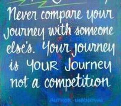 Inspirational quote about valuing your own journey without comparison.