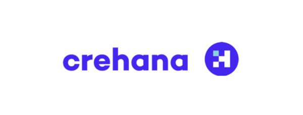 The Crehana logo with blue text and a circular icon.