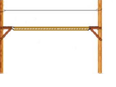 Horizontal Ladder high ropes course activity.