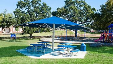 Large steel framed shade umbrella