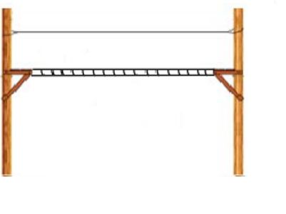 Rope Step Bridge high ropes course activity.